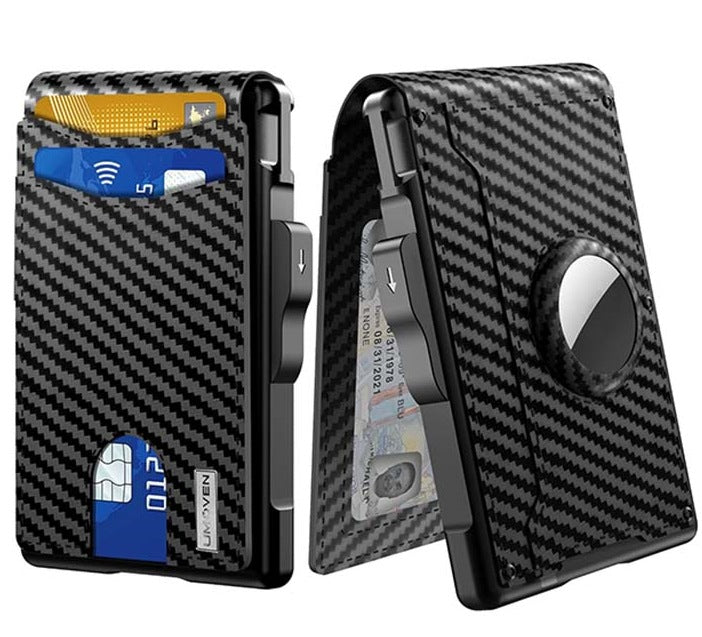 Amazon Bestseller Dual-Fold Carbon Fiber Flip Wallet