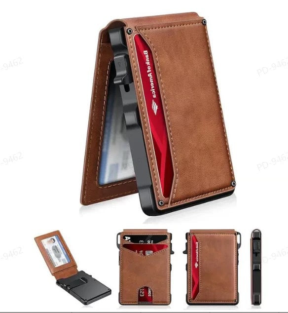 Amazon Bestseller Dual-Fold Carbon Fiber Flip Wallet